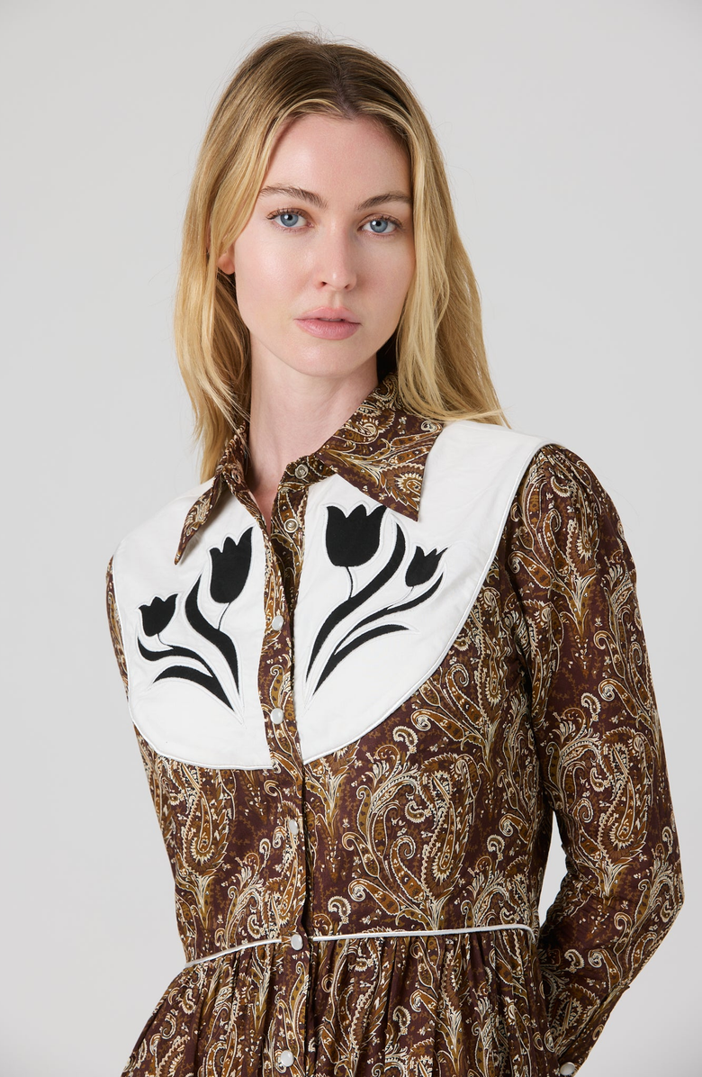 By Tess Collection Beck Dress, Alternate, color, Brown Paisley