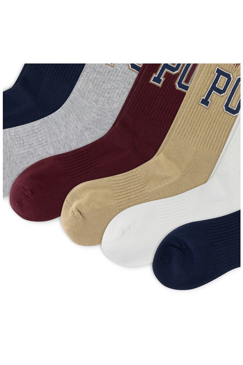 Assorted 6-Pack Varsity Logo Crew Socks, Alternate, color, ASSORTED