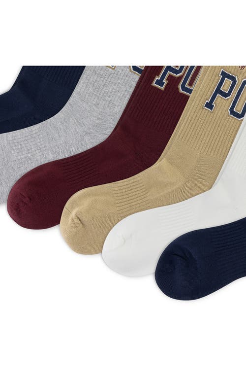 Polo Ralph Lauren Assorted 6-pack Varsity Logo Crew Socks In Multi