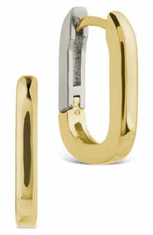 Sterling Forever Gianna Two-Tone Rectangular Hoop Earrings