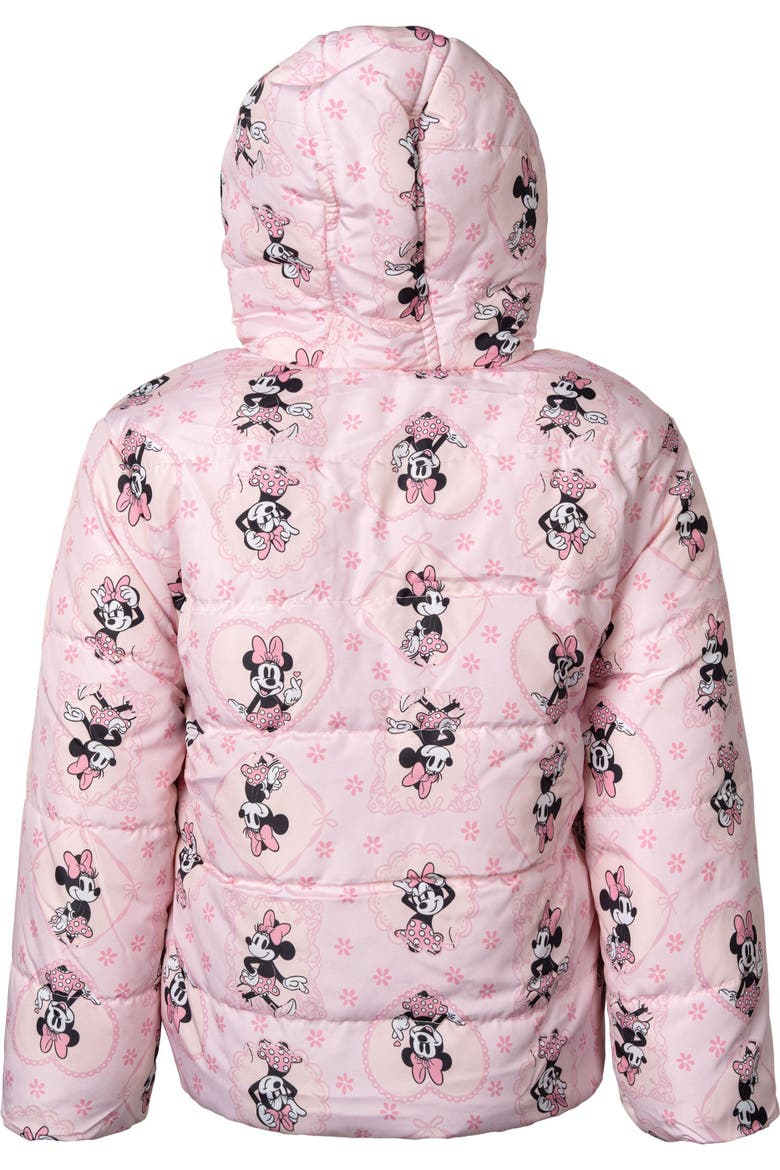 Minnie Mouse Hooded Puffer Jacket (toddler & Little Kid), Alternate, color, Minnie Pink Floral
