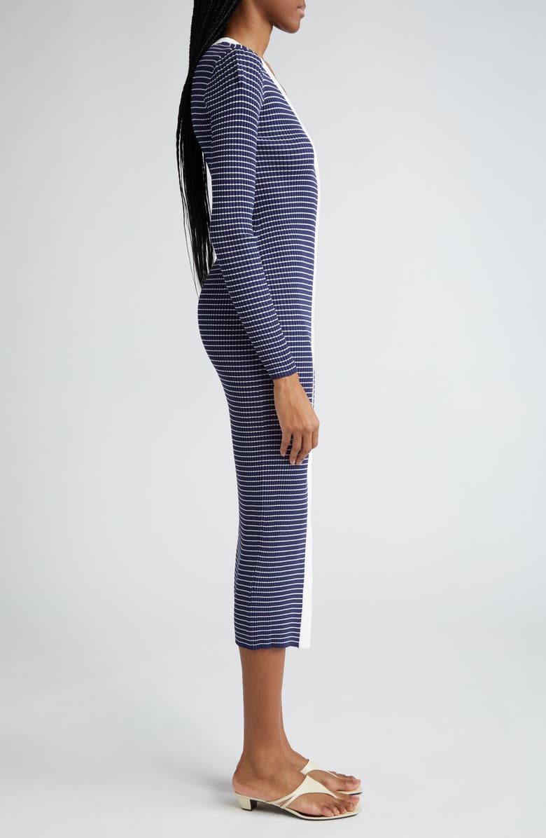STAUD Shoko Stripe Long Sleeve Sweater Dress, Alternate, color, 