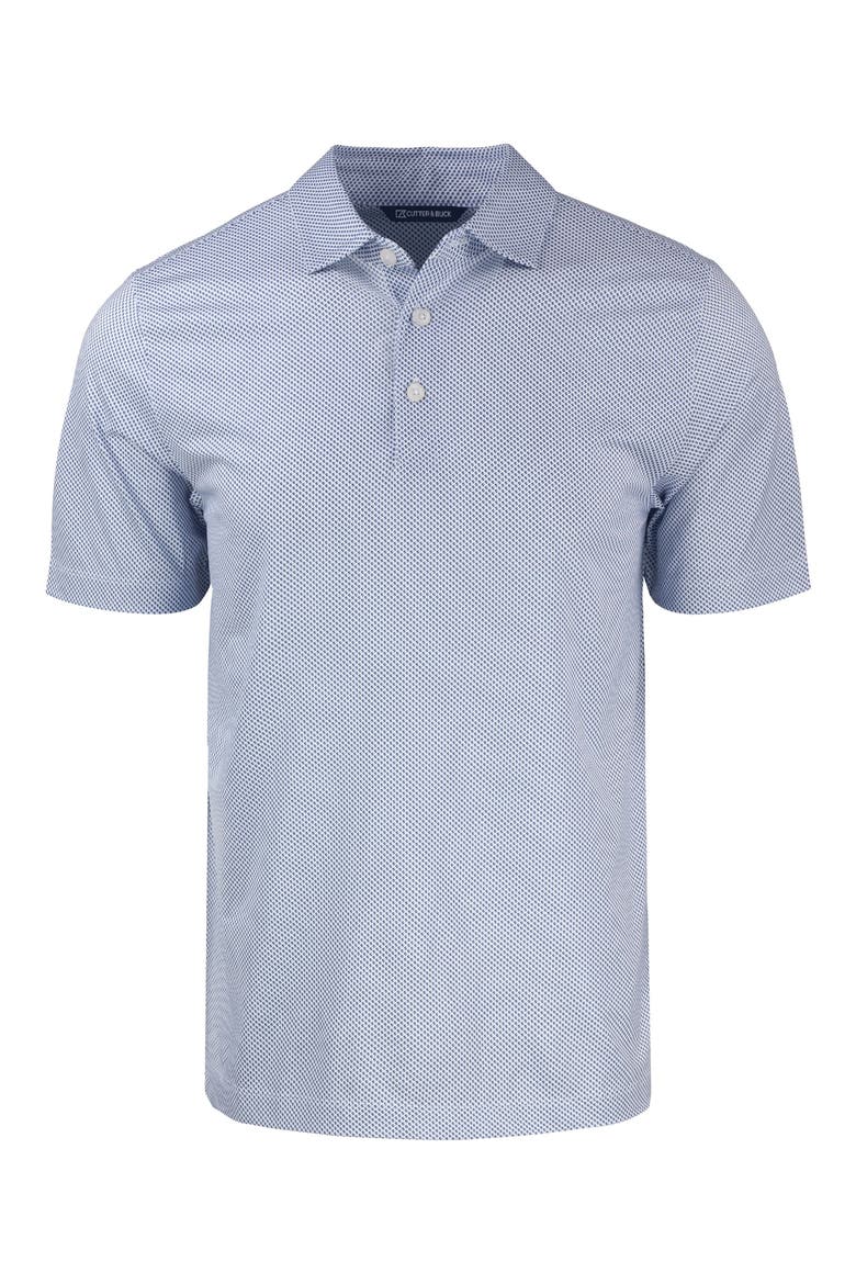 Pike Symmetry Print Recycled Blend Polo, Alternate, color, WHITE/ TOUR BLUE