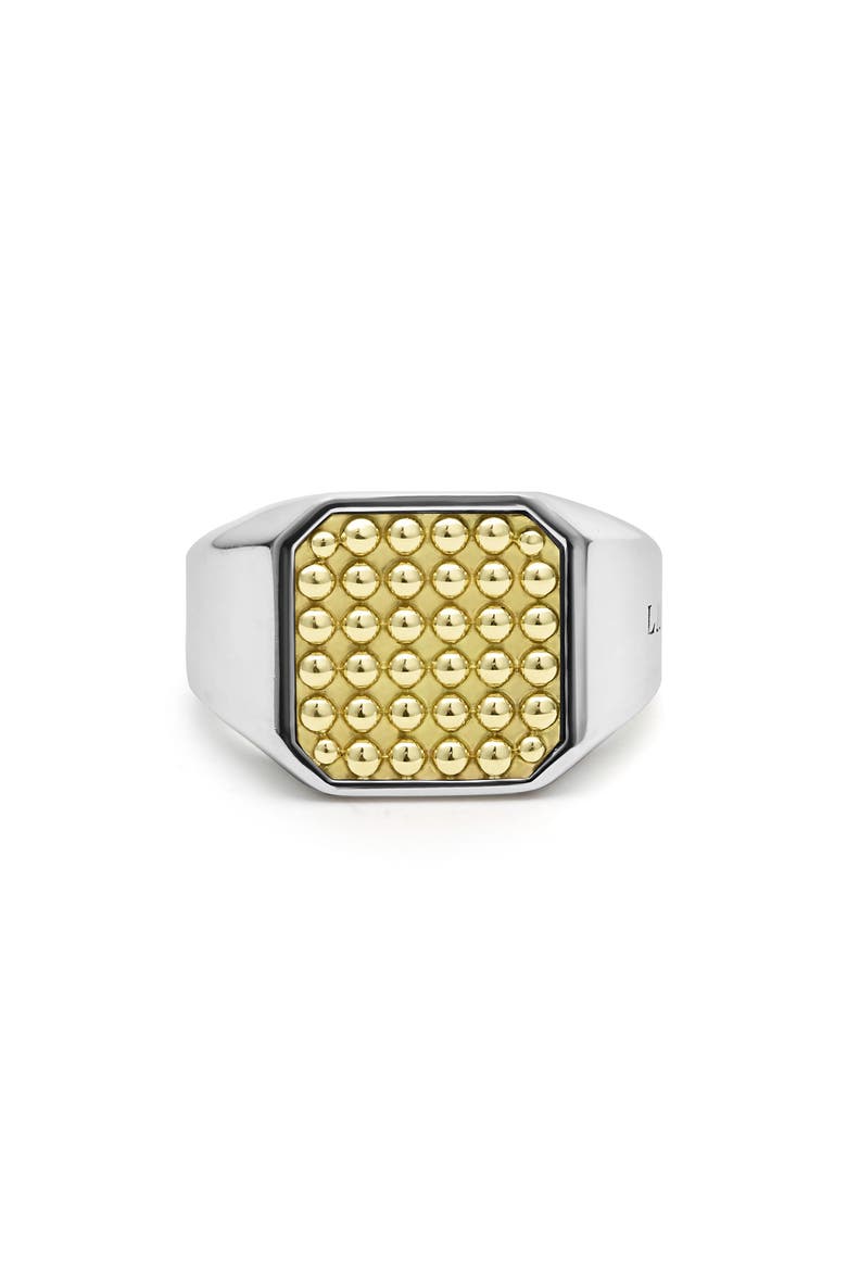 Men's Anthem Caviar Signet Ring, Alternate, color, TWO-TONE