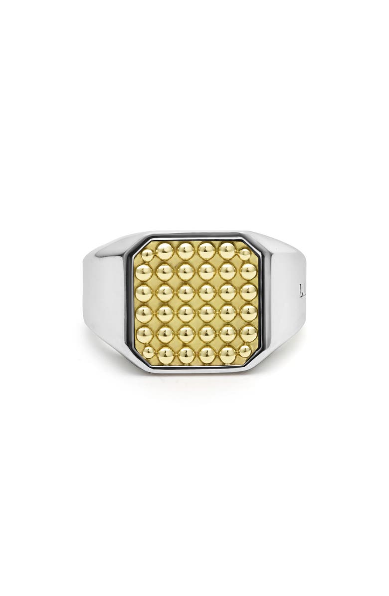 LAGOS Men's Anthem Caviar Signet Ring, Alternate, color, Two-Tone