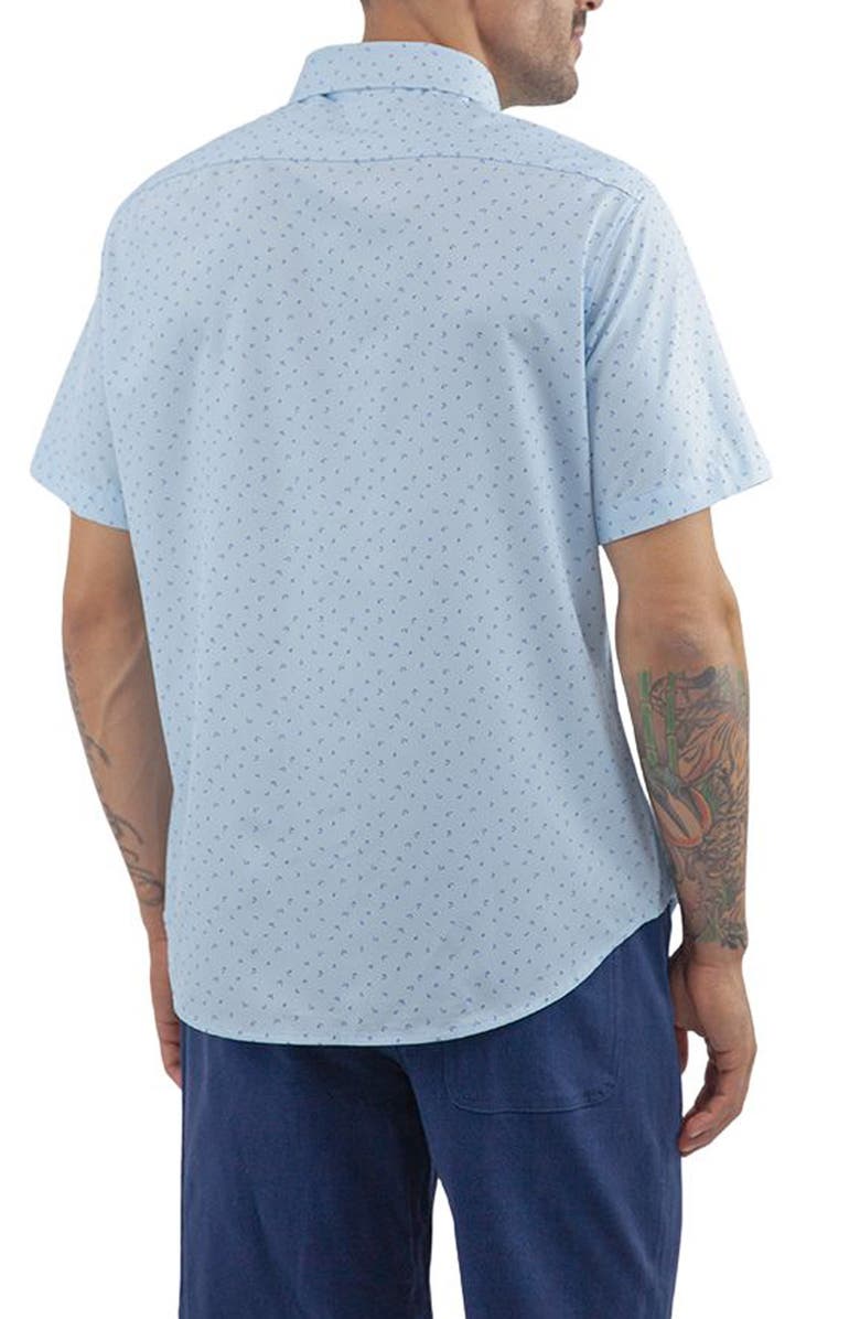 JACHS Classic Fit Short Sleeve Button-Up Tech Shirt, Alternate, color, 