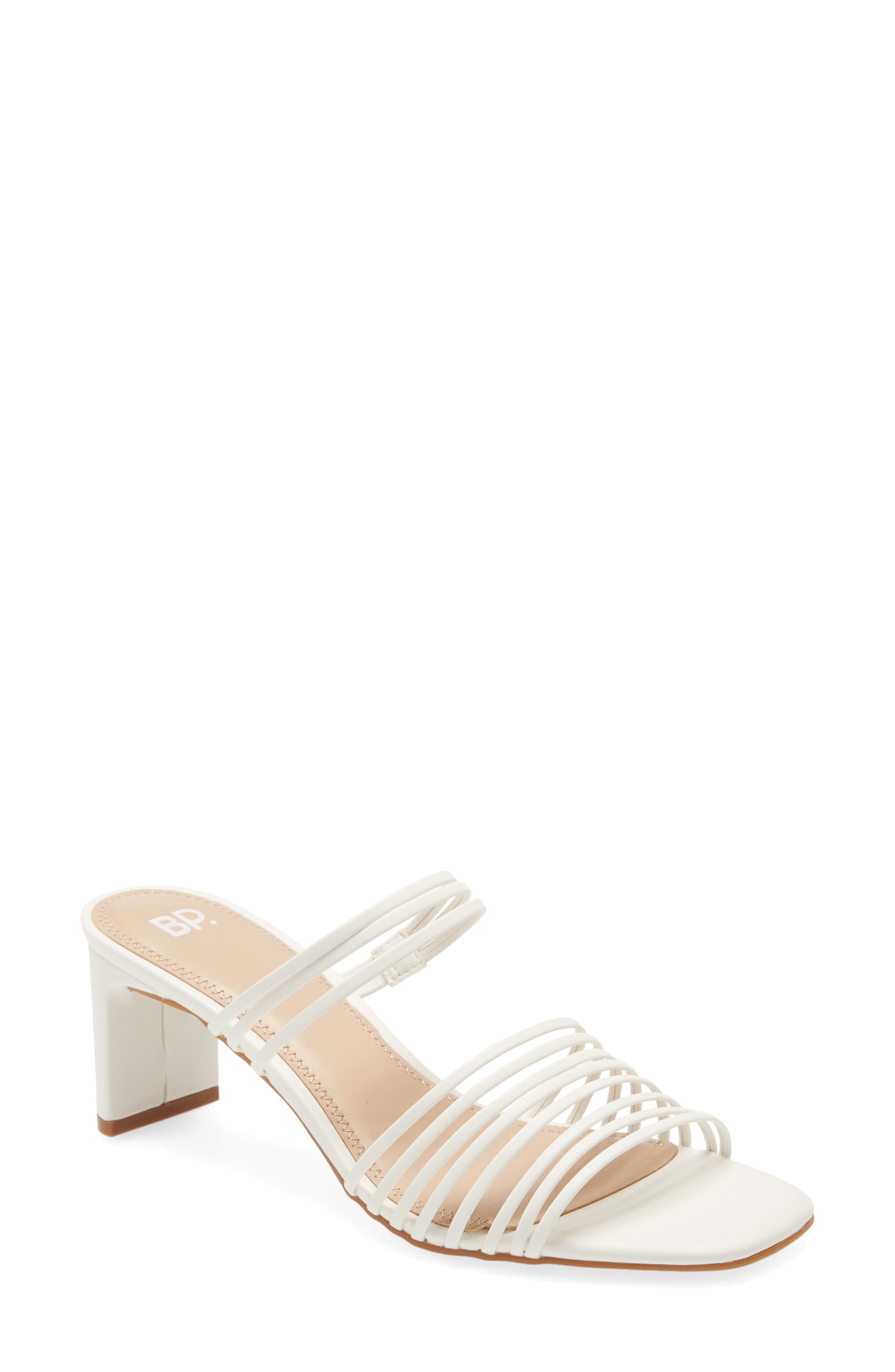 BP. Brittany Strappy Slide Sandal, Main, color, White Faux Leather