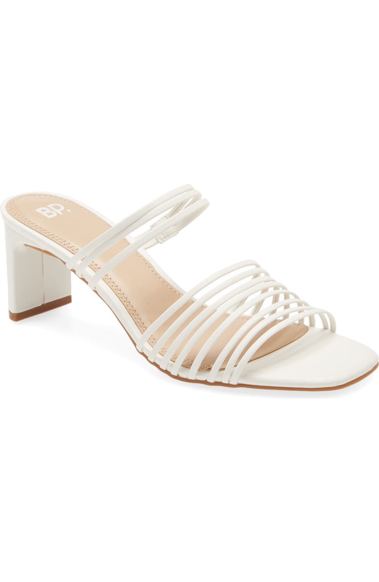 BP. Brittany Strappy Slide Sandal, Main, color, White Faux Leather