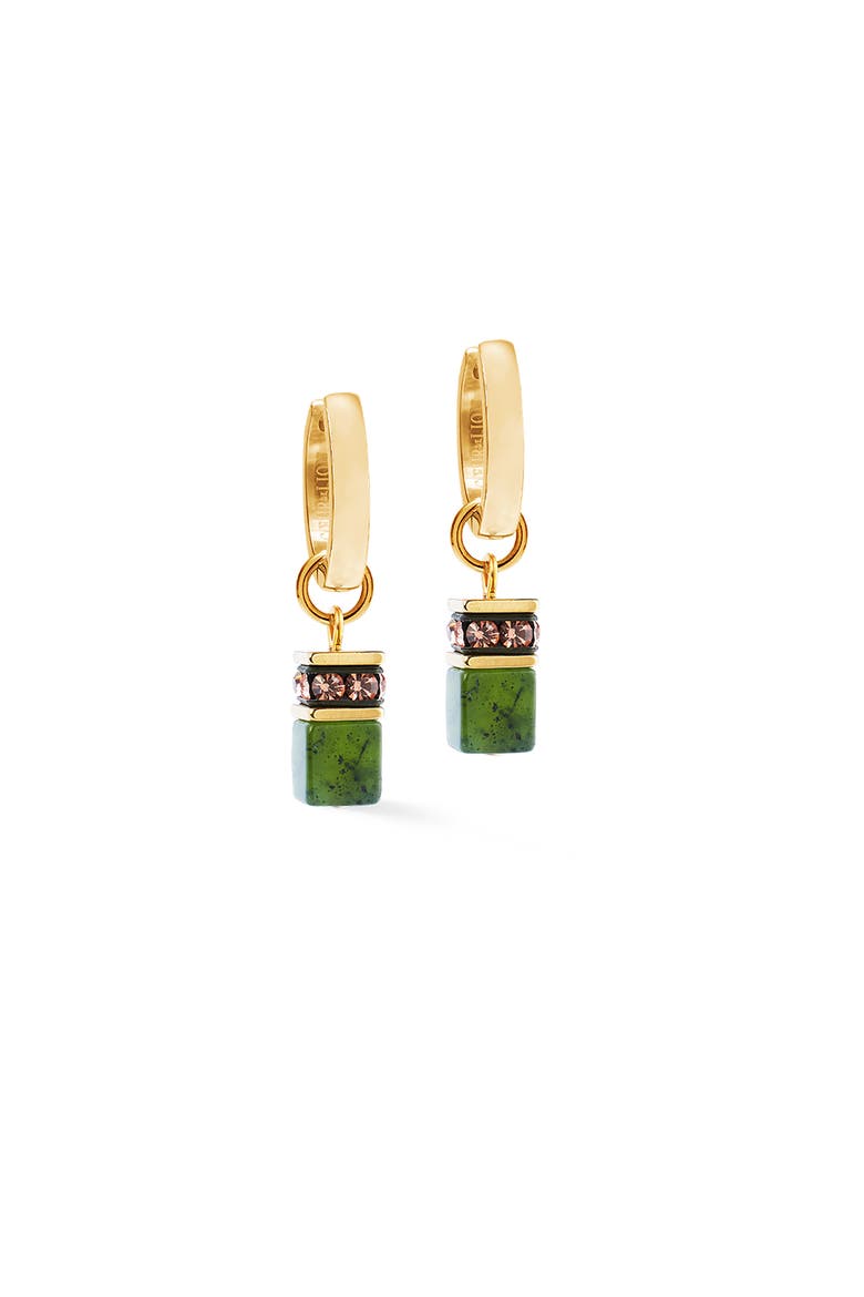 Geocube® Chunky Chain Hoop Earrings, Main, color, Green
