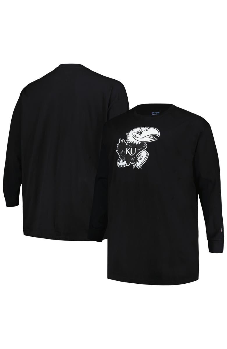 PROFILE Men's Profile Black Kansas Jayhawks Big & Tall Pop Long Sleeve T-Shirt, Main, color,