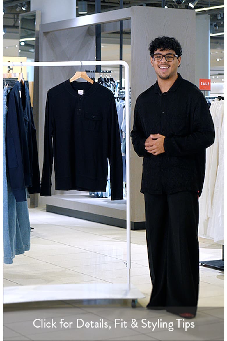 Waffle Stitch Stretch Cotton & Wool Henley video