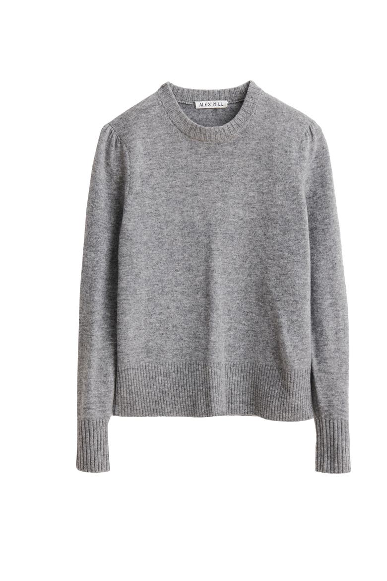 Claire Wool & Cashmere Crewneck Sweater, Alternate, color, HEATHER GREY