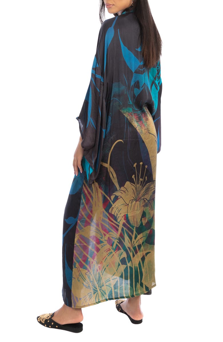 SAACHI Abstract Floral Polychromatic Longline Duster, Alternate, color,