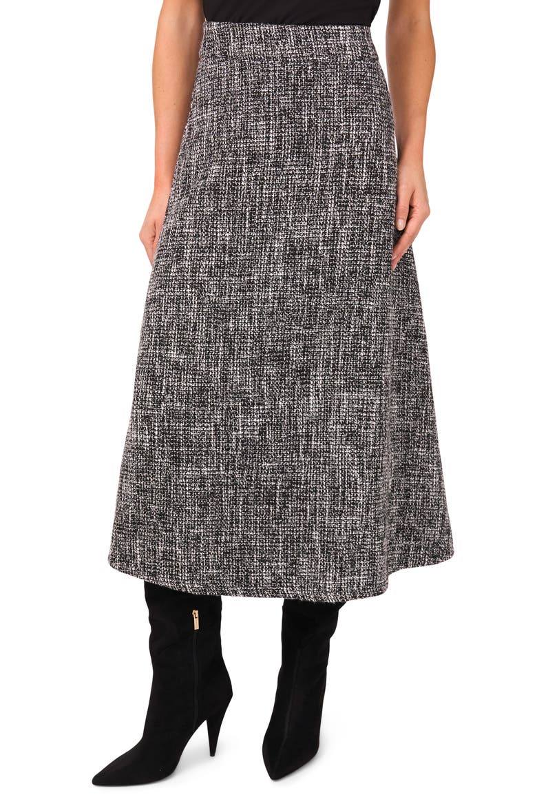 Flare Midi Skirt, Main, color, RICH BLACK
