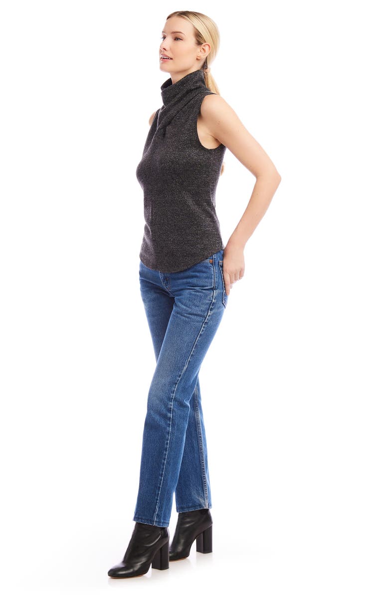 FIFTEEN TWENTY Abbey Metallic Sleeveless Turtleneck Top, Alternate, color,