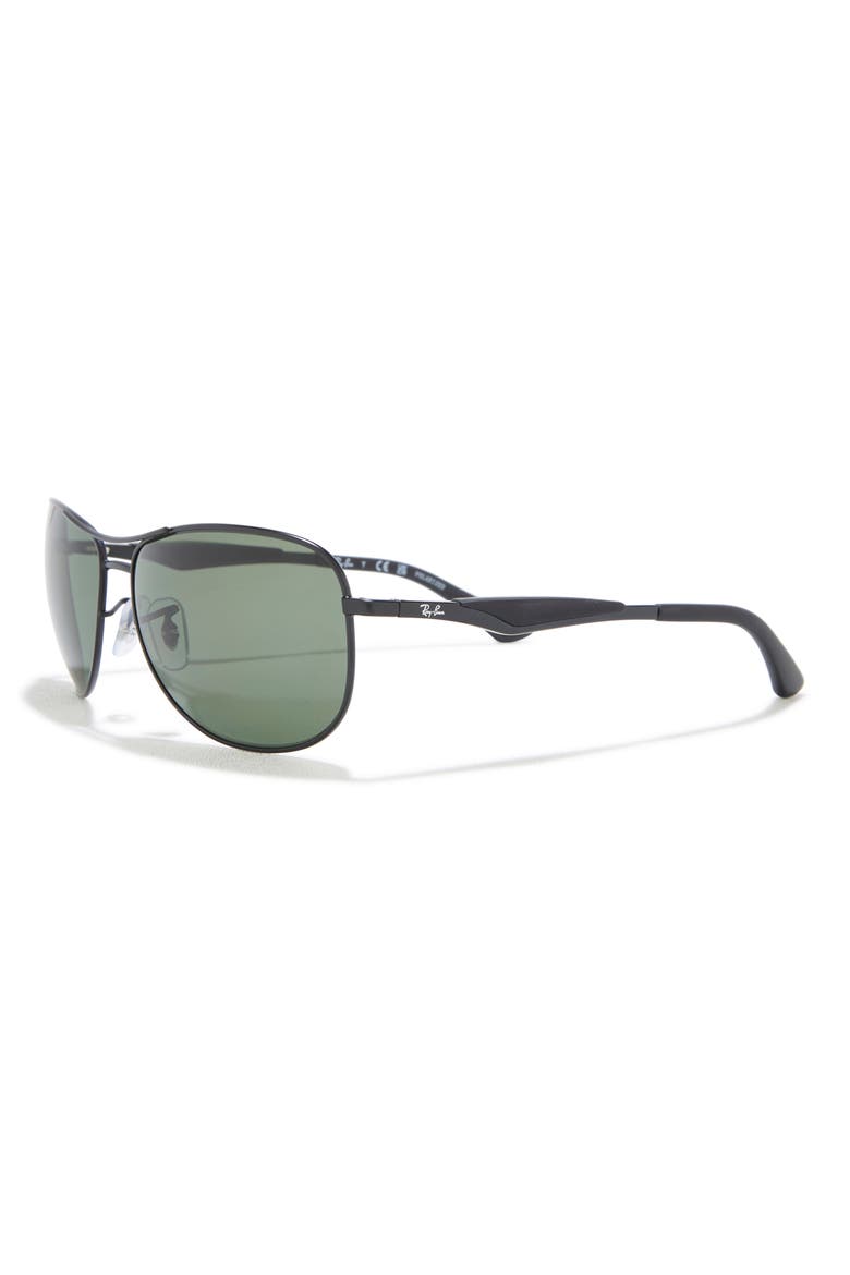 59mm Polarized Aviator Sunglasses, Alternate, color, MATTE BLACK