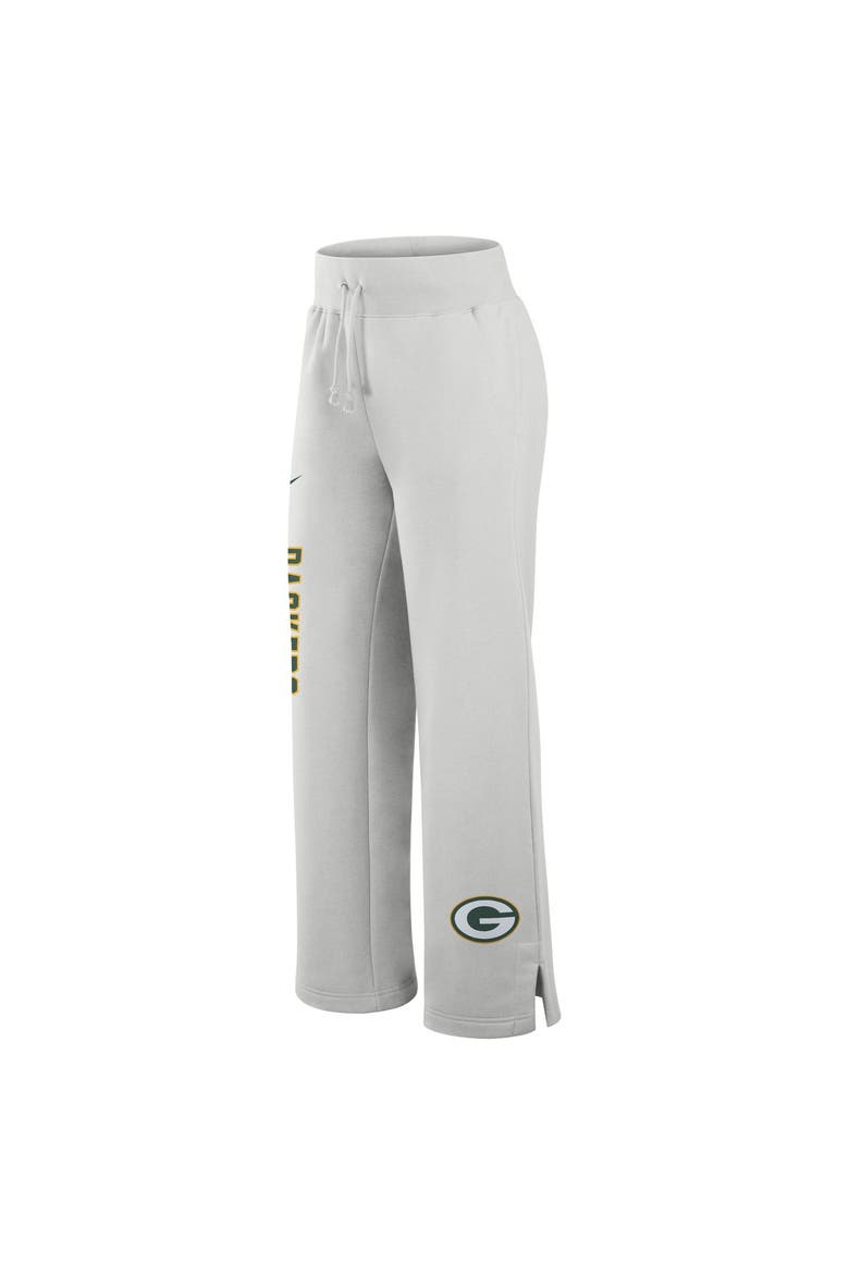 Women's Nike  Gray Green Bay Packers Primetime Phoenix Fleece Wide-Leg Sweatpants, Alternate, color, Gray