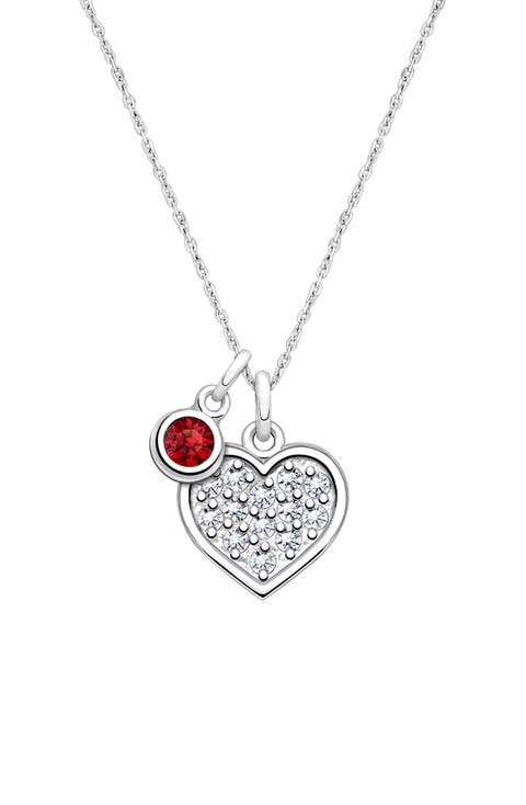 Sterling Silver Oh So Loved Birthstone 12-14" Necklace