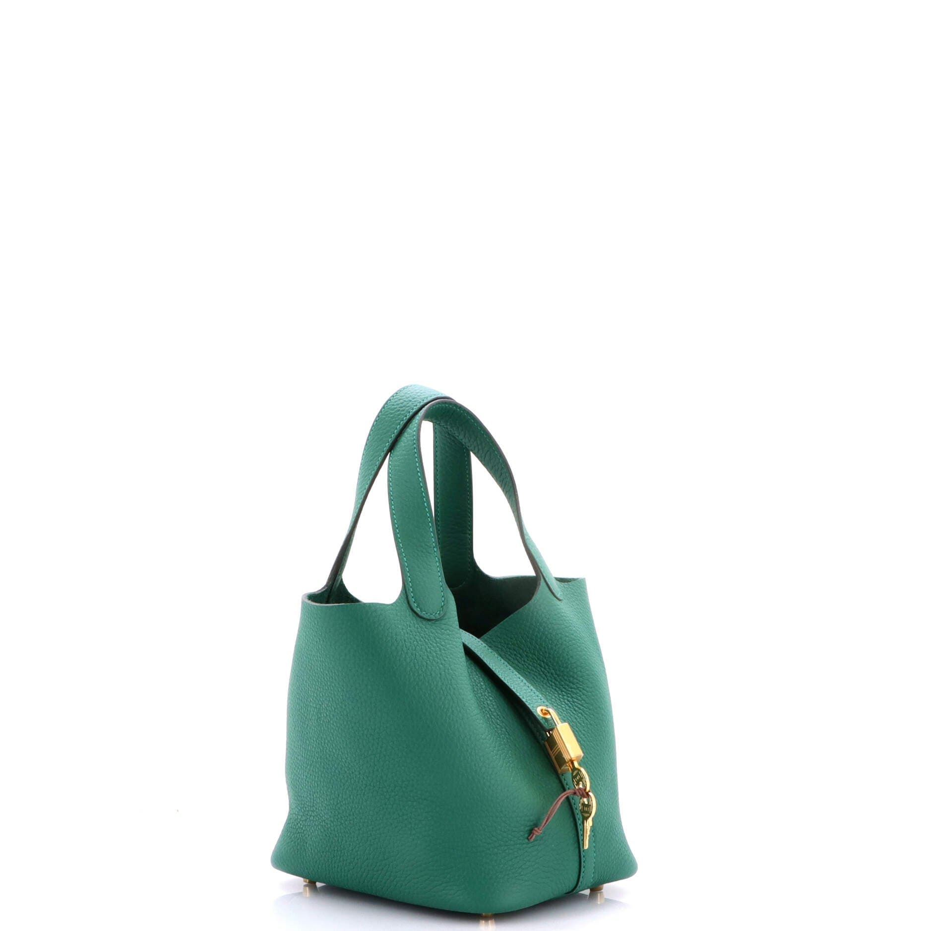 Pre-Owned Hermes Picotin Lock Bag Clemence PM, Alternate, color, Vert Vertigo