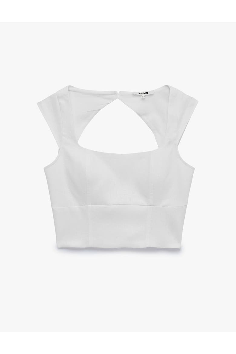 Slim Fit Sleeveless Crop Blouse, Main, color, WHITE