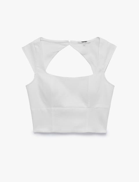 Slim Fit Sleeveless Crop Blouse