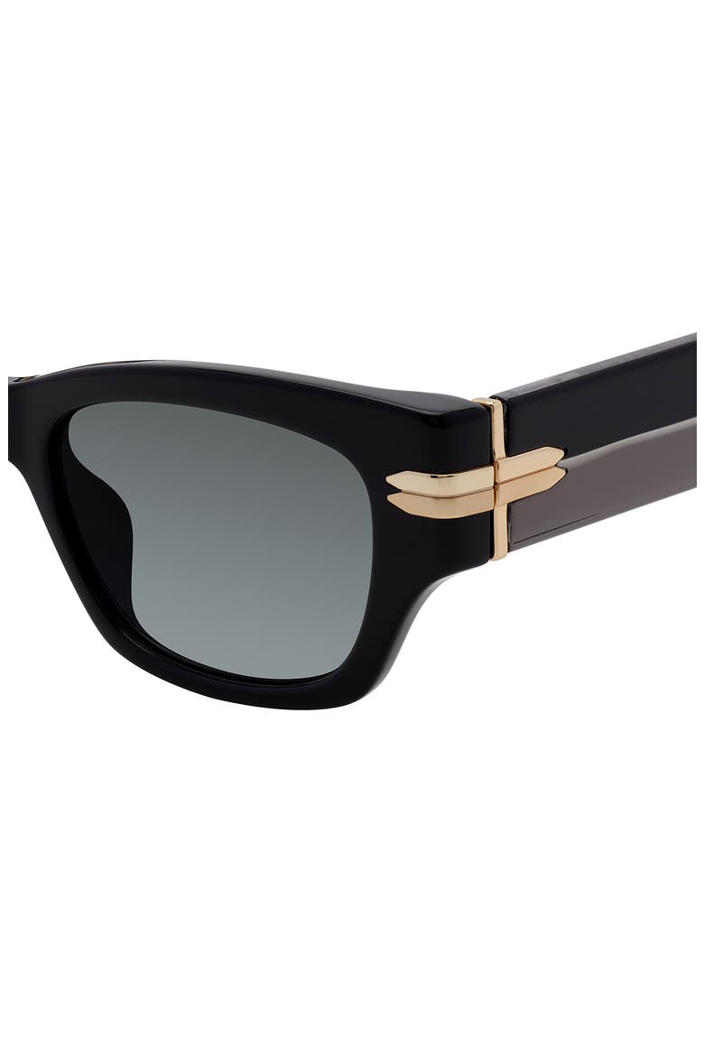 52mm Gradient Rectangular Sunglasses, Alternate, color, BLACK