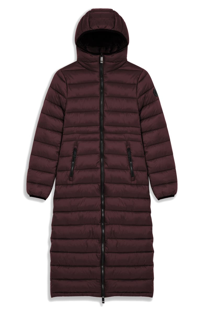 Noize Ivy Lightweight Long Puffer Coat, Alternate, color, Porto