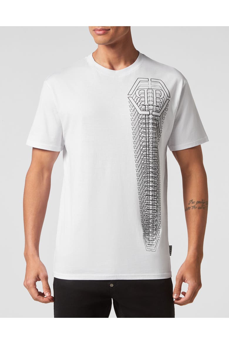 T-Shirt Round Neck Men, Main, color, white