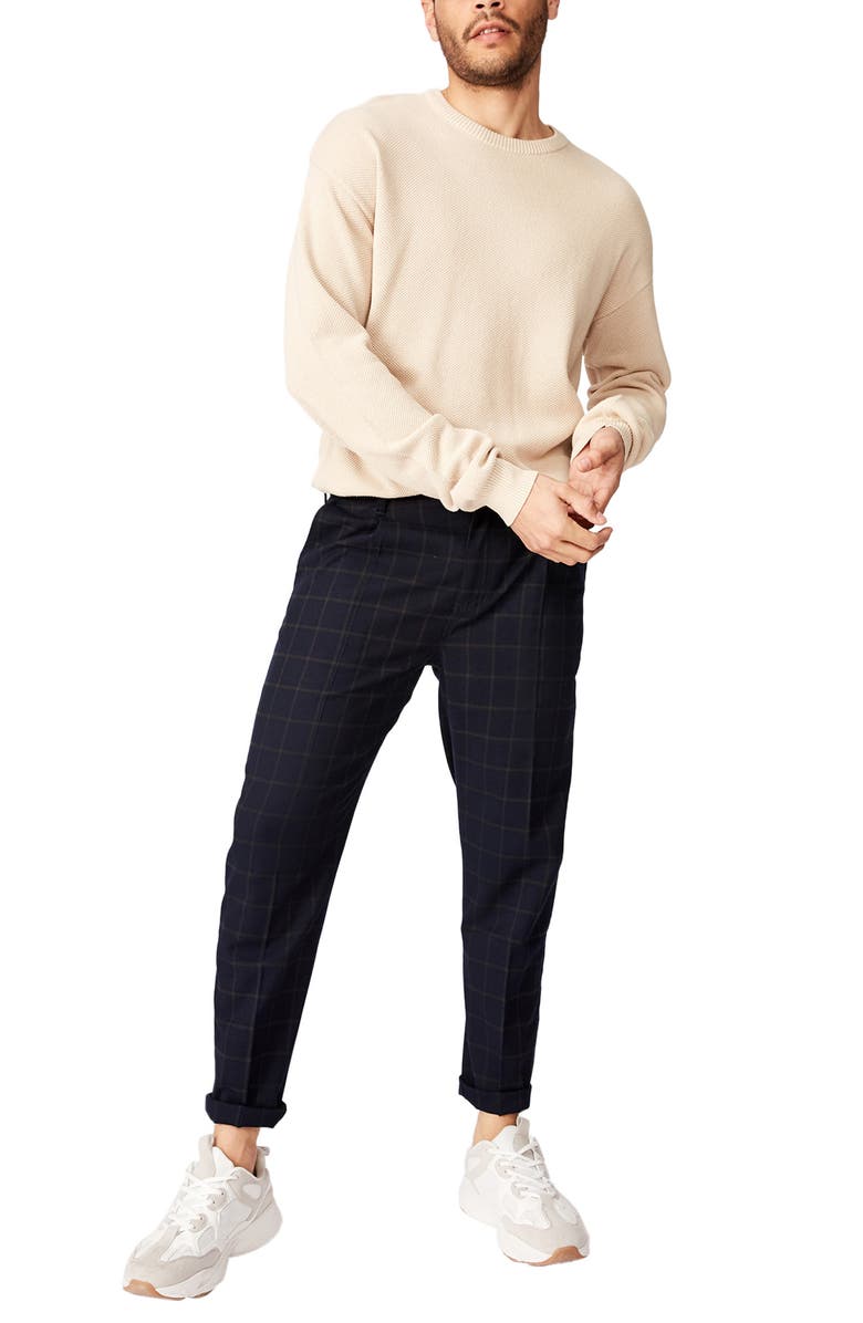 Cotton On Oxford Windowpane Print Trousers, Main, color,