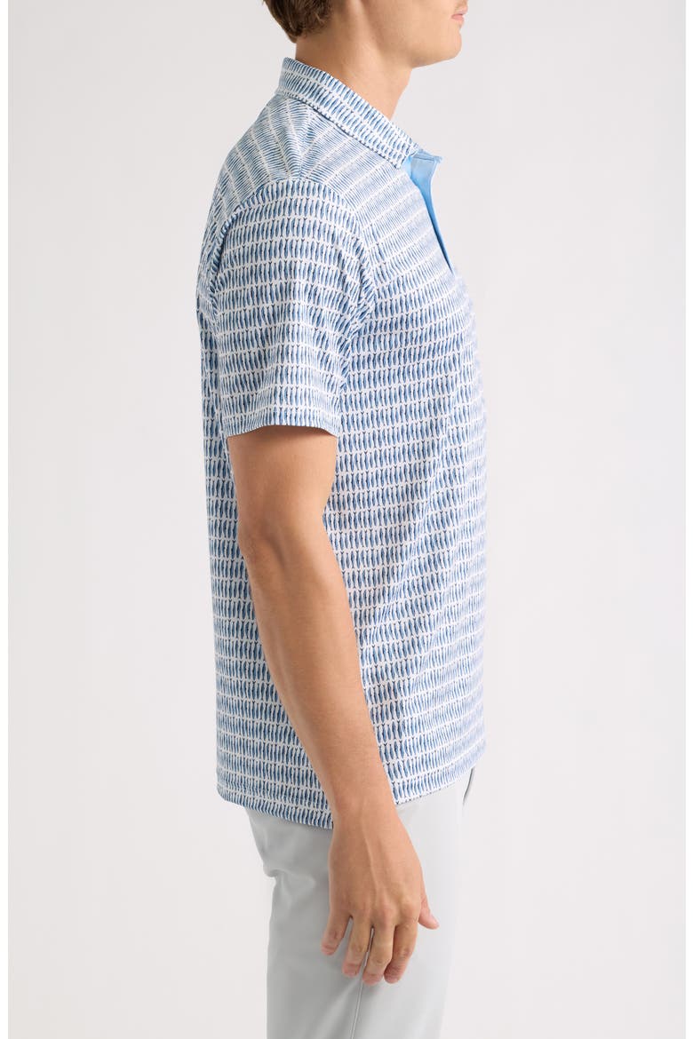 Sardine Print Performance Golf Polo, Alternate, color, SKY
