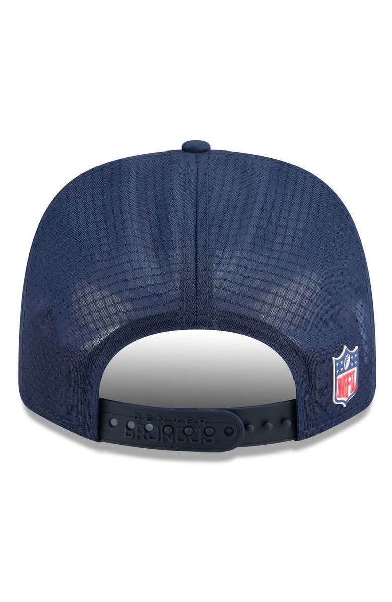 New Era Men's New Era Navy Denver Broncos 2025 Sideline 9SEVENTY Trucker Adjustable Hat, Alternate, color,