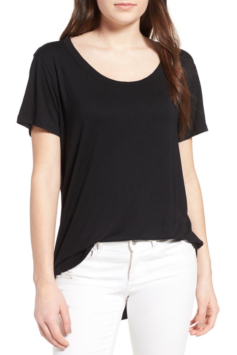 Split Edge Tee, Main, color, BLACK