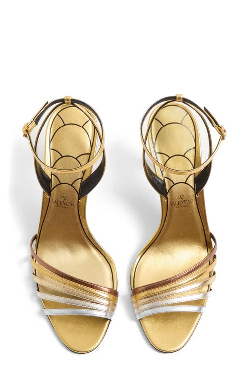 Valentino Ladycrush 85 Crystal-embellished Metallic Leather Pumps In Bronze Multi