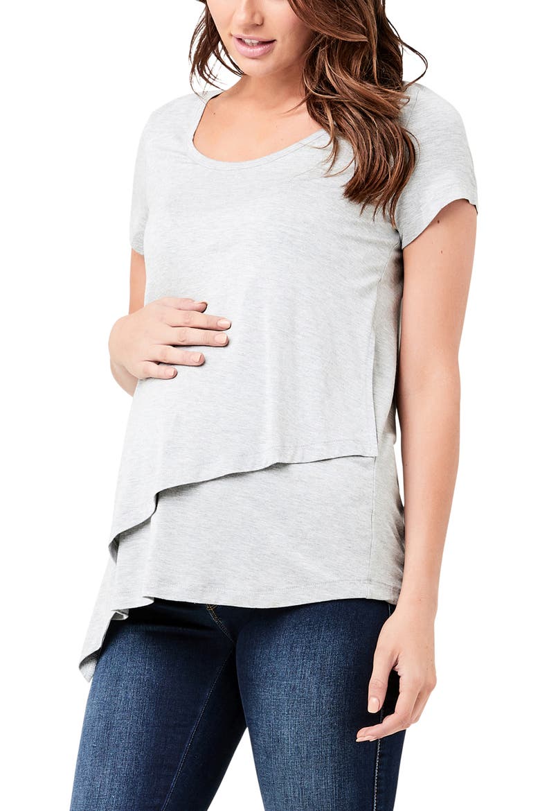 Lara Nursing Tee, Alternate, color, Silver Marle