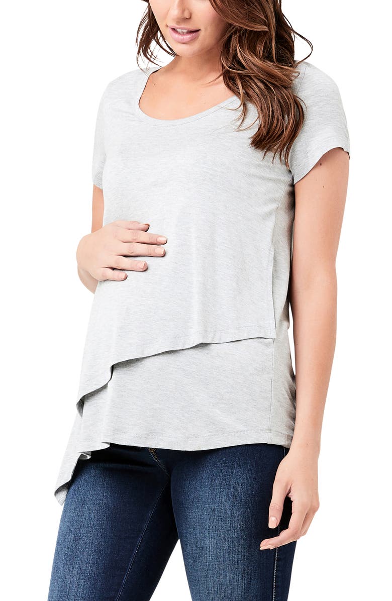Ripe Maternity Lara Nursing Tee, Alternate, color, Silver Marle