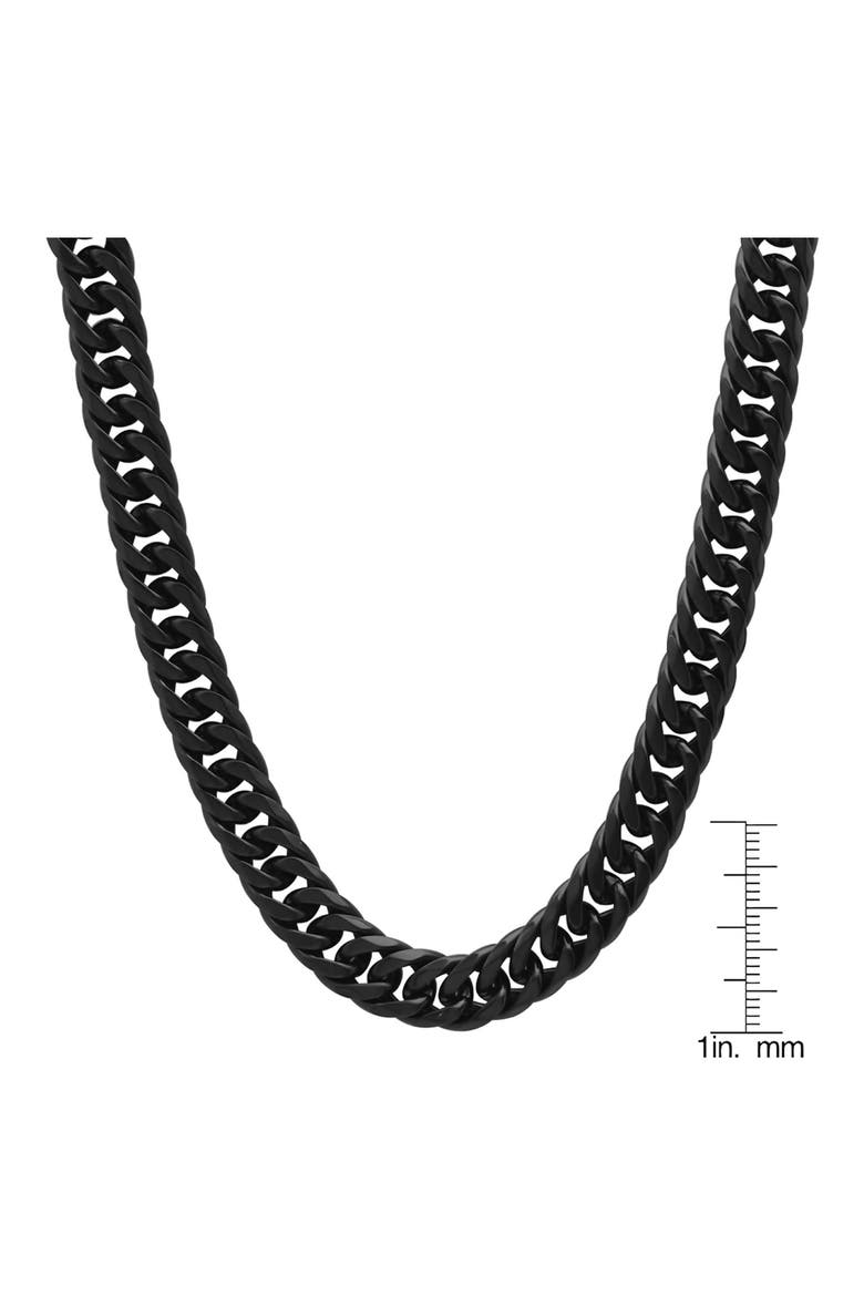 Men's Black Ion Plated Stainless Steel Curb Chain Necklace, Alternate, color, BLACK