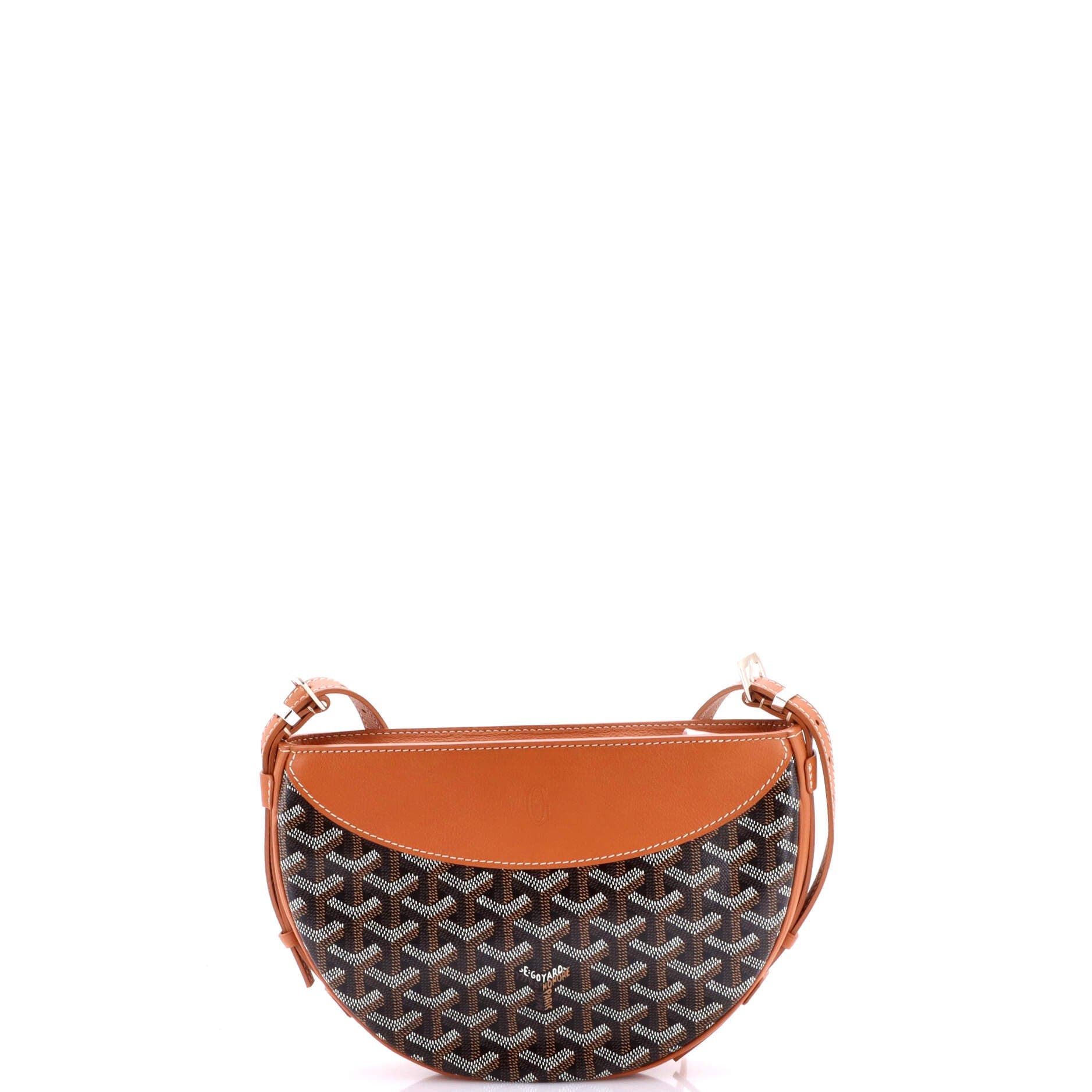 Pre-Owned Goyard Hirondelle Shoulder Bag Coated Canvas and Leather, Alternate, color, Brown