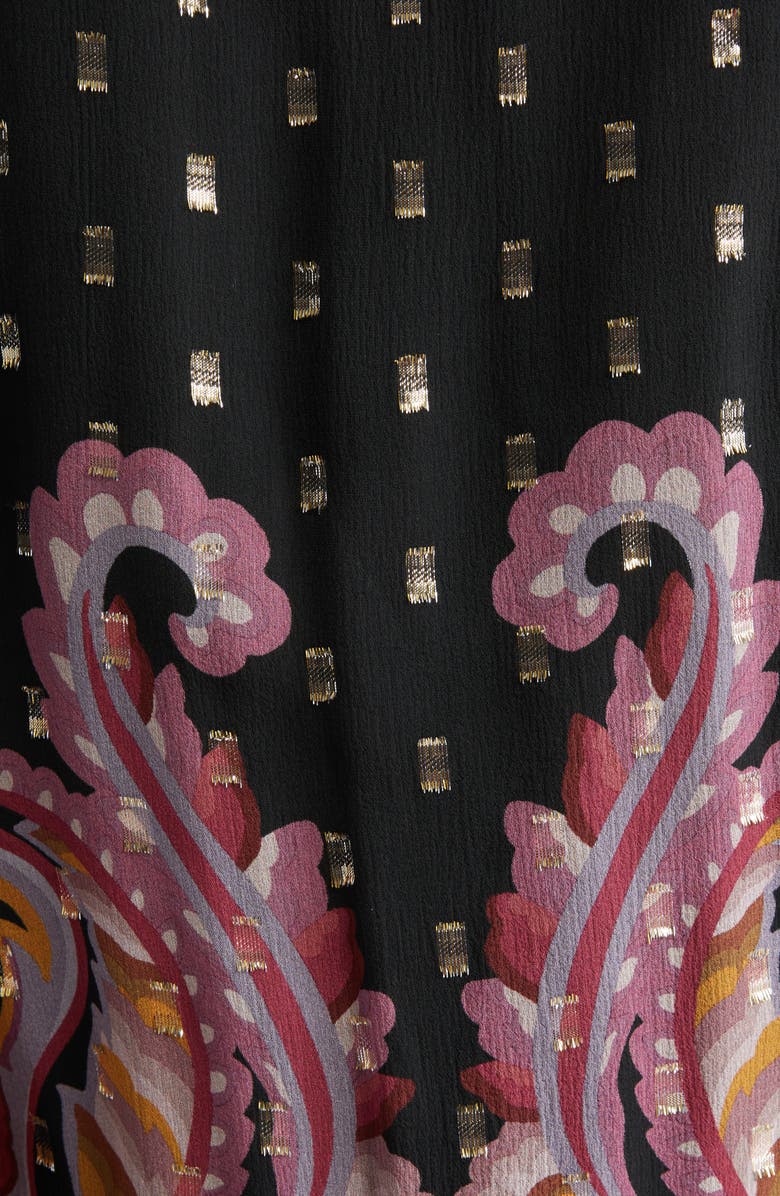 Etro Paisley Metallic Fil Coupé Dress, Alternate, color,