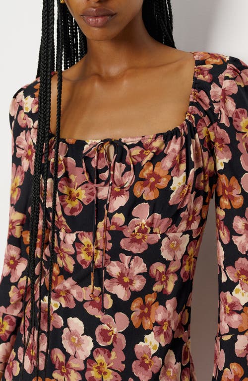 Reformation Kiley Floral Print Midi Dress In Burgundy