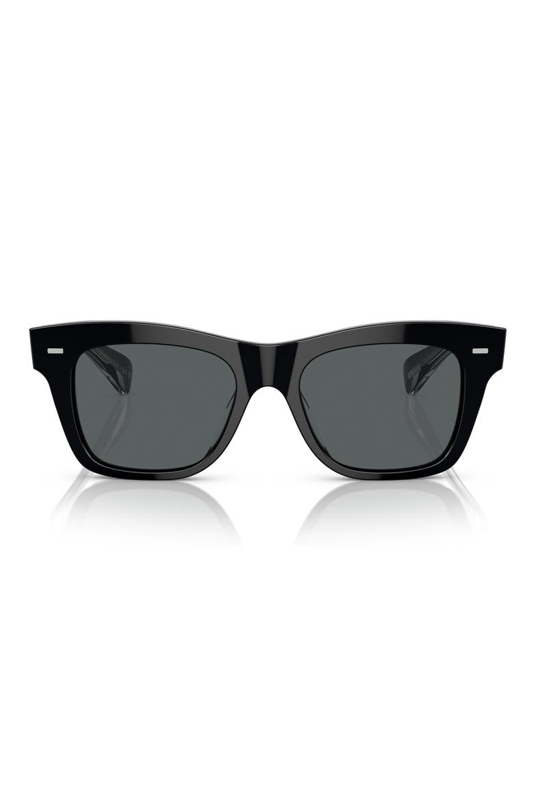 Ms. Oliver 51mm Polarized Square Sunglasses, Main, color, BLACK POLARIZED
