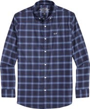 vineyard vines Kids' Plaid Cotton Blend Performance Button-Down Shirt