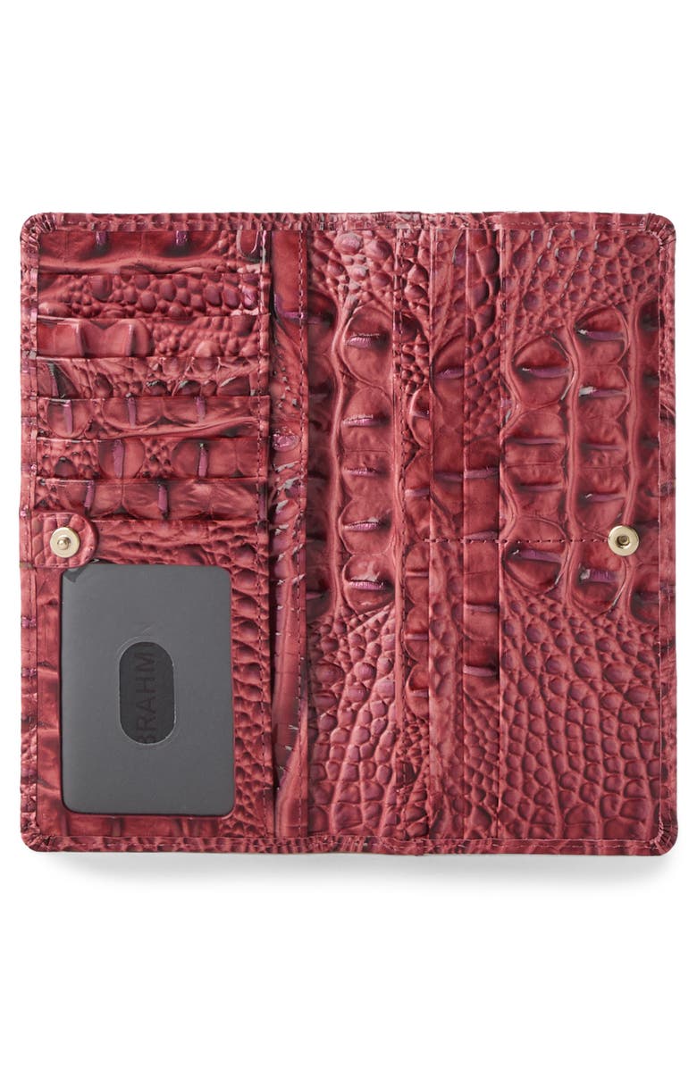 Brahmin Ady Croc Embossed Leather Wallet, Alternate, color, Coquette Ombre Melbourne