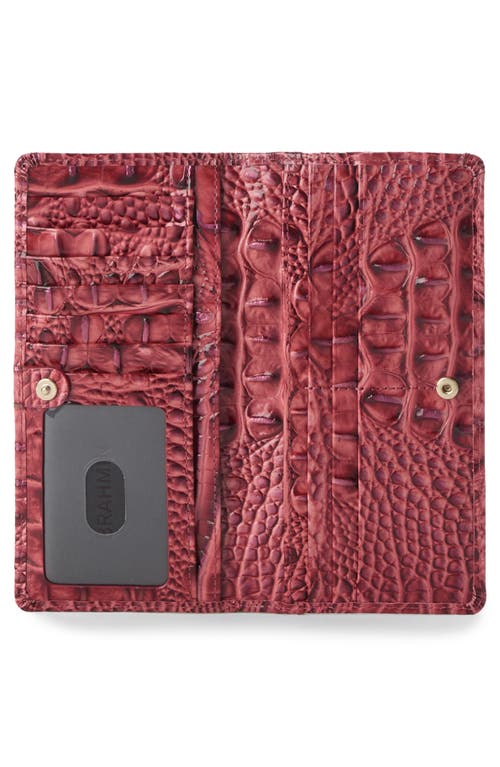 Brahmin Ady Croc Embossed Leather Wallet In Red