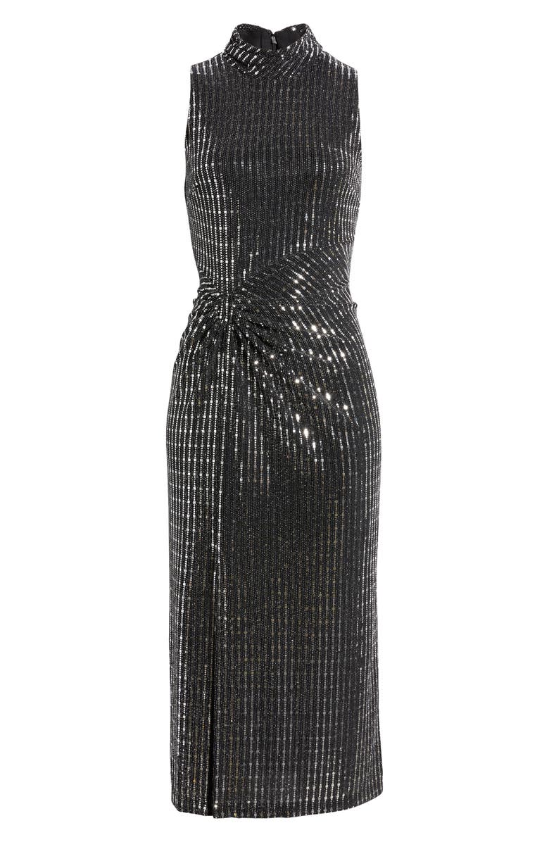 Anne Klein Sequin Mock Neck Sleeveless Dress, Alternate, color, 
