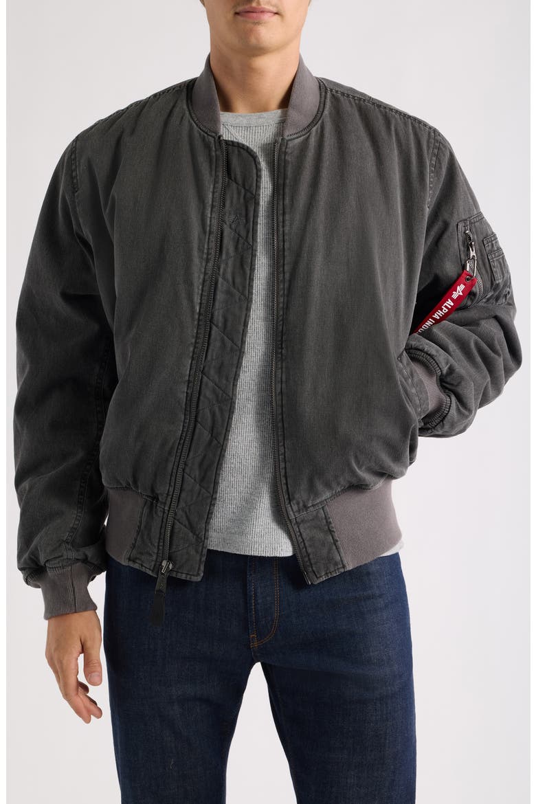 MA-1 Heritage Cotton Bomber Jacket, Main, color, BLACK