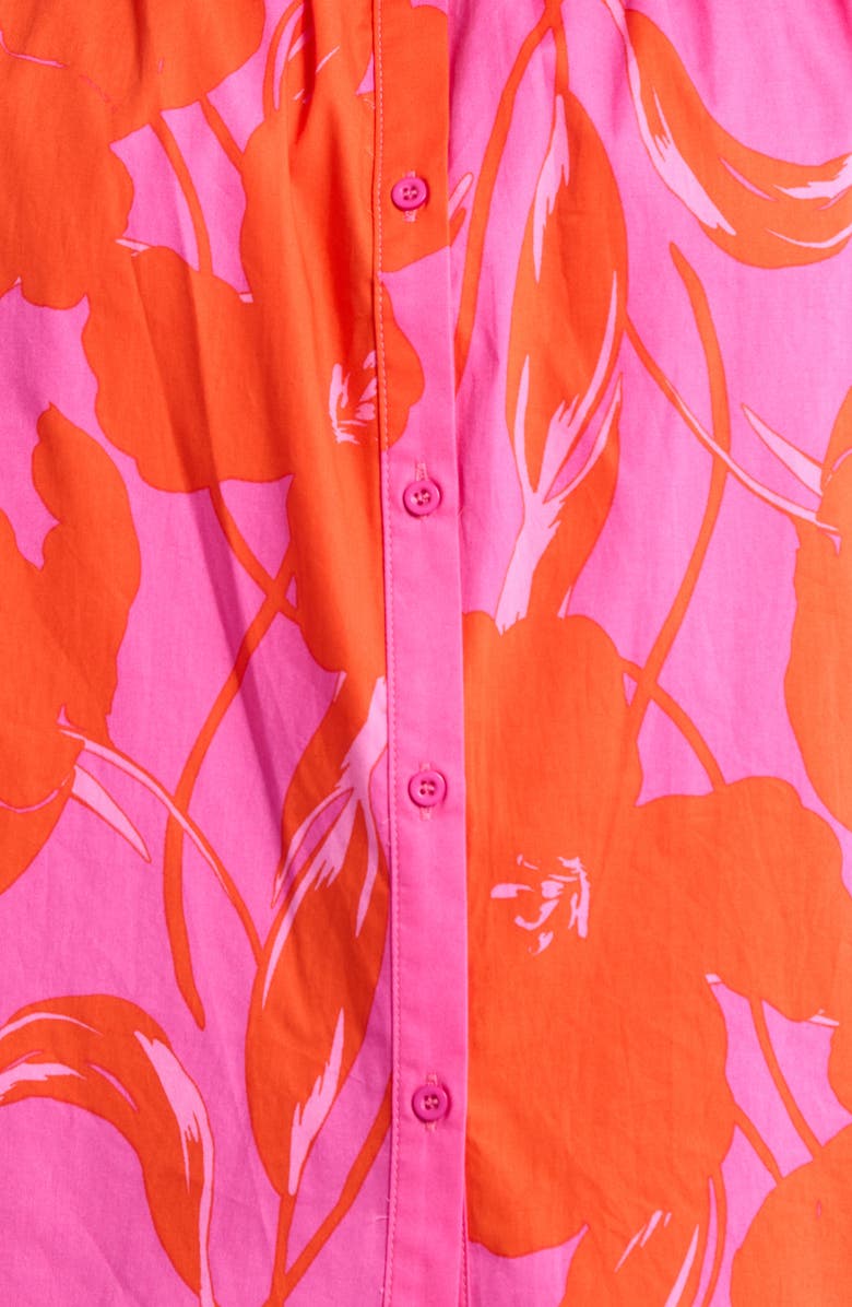 SUGARLIPS Aurea Floral Blossom Smocked Button-Up Top, Alternate, color, Pink Red Multi