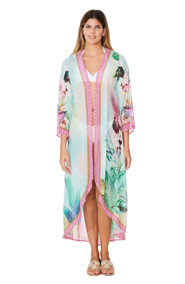 RANEES Tropical Paradise Duster, Alternate, color, Blue Multi