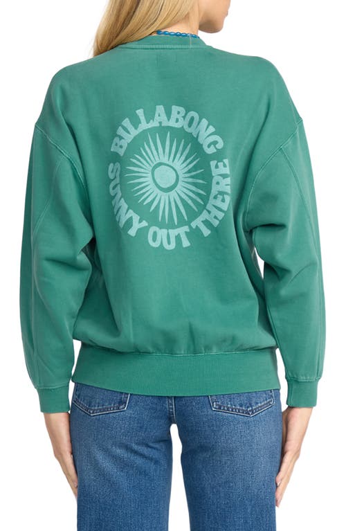 Billabong Time For Kendal Crewneck Fleece Graphic Sweatshirt In Green