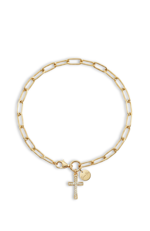 Emma Rae Cross Charm Chain Bracelet In Gold