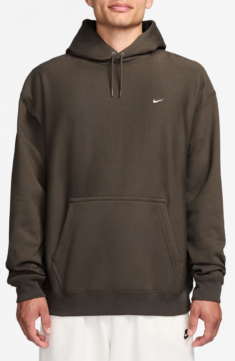 Nike Fleece Hoodie, Main, color, Dark Hazel/ White